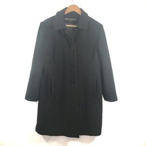 Fleet Street Wool Size Large Petite Black Pea Coat